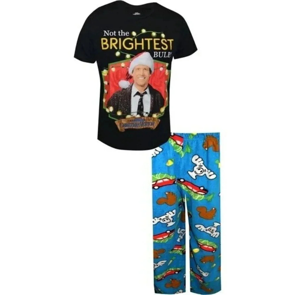 Christmas Vacation Men’s Graphic T-Shirt and Pants Sleepwear 2PC Gift Box Set